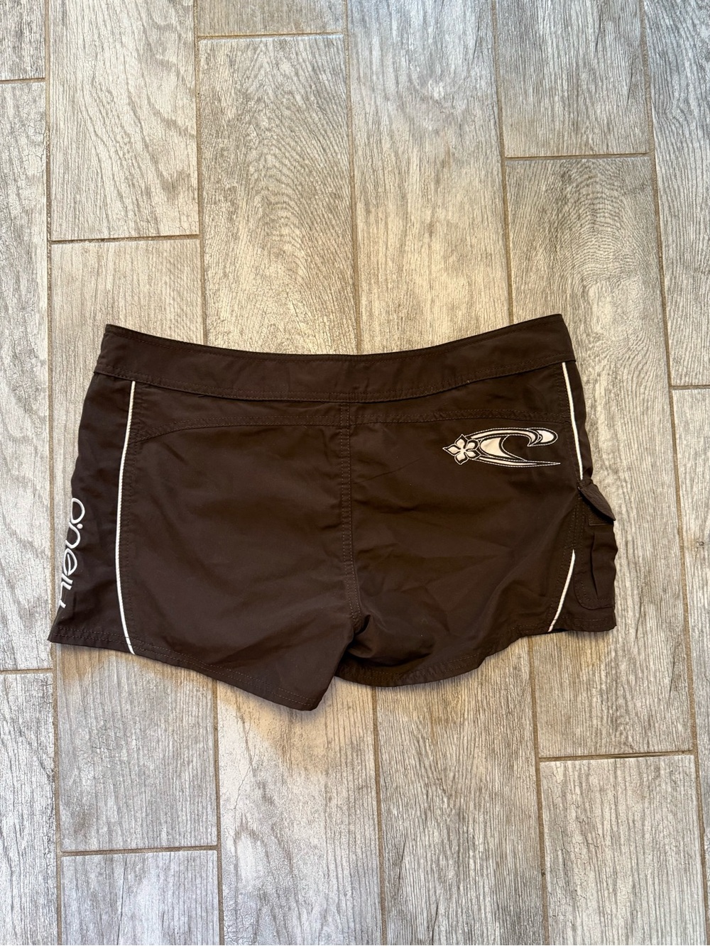 Y2K O'Neill Woman’s Brown And Orange Swim Boardshorts Size 13 With - Picture 8 of 8